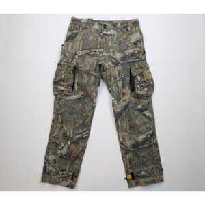 Vintage Y2K Streetwear Mens XL Faded Ripstop Camouflage Wide Leg Cargo Pants
